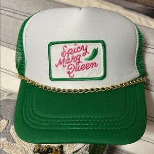 Green and White Trucker Hat new